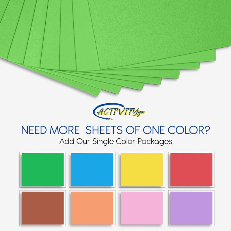 ACTIVITYYA Light Green EVA Foam Sheets, 6 x 9 Inch, 2mm Thick – Foam Paper for DIY Arts and Crafts, School Projects, and More – 8 Pack - Image 3